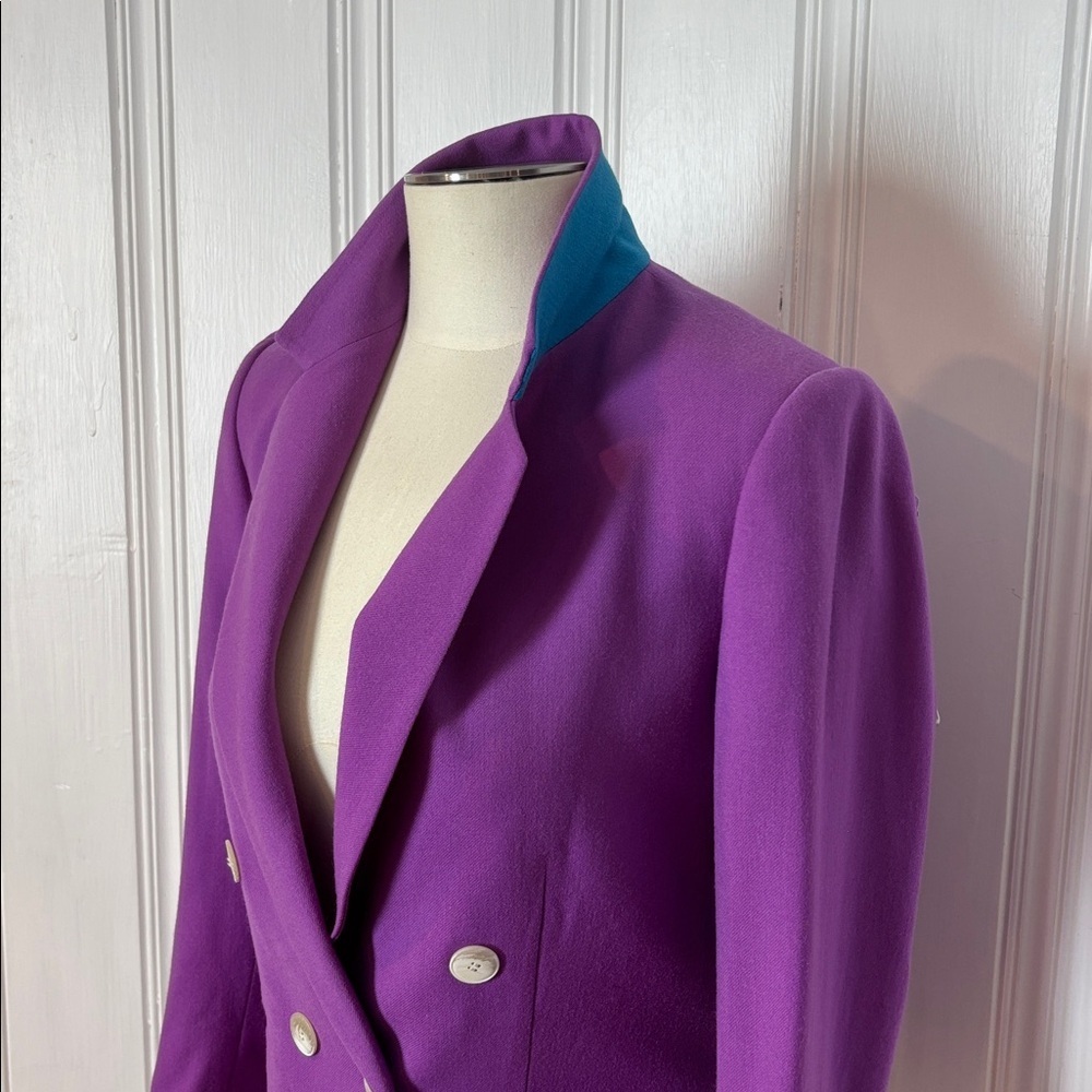 COLE HAAN Vibrant Purple Wool Women's Blazer